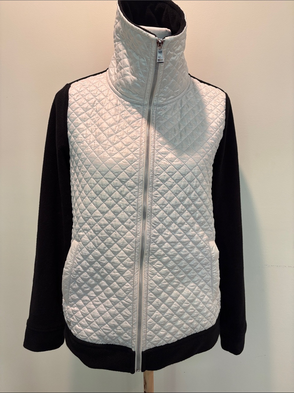 Ralph Lauren  fleece and satiny quilted zip up jacket size small